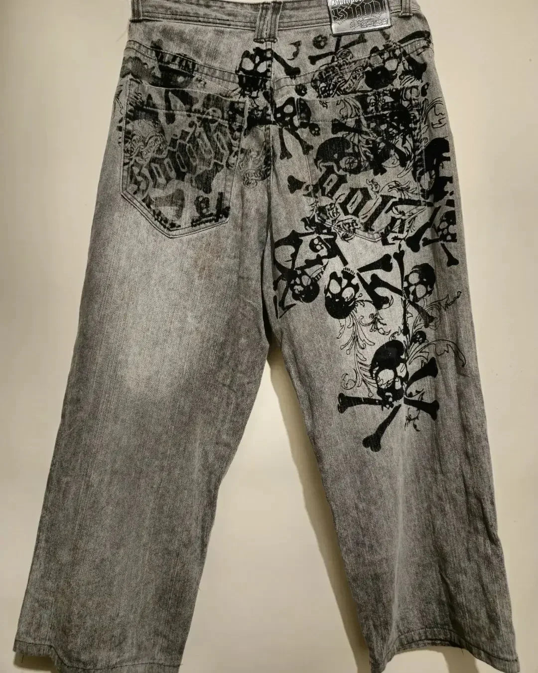 Japanese Kawaii Cartoon Characters Embroidered Light Blue Washed Baggy Jeans Y2K Harajuku Gothic Skateboard Pants Street Clothes