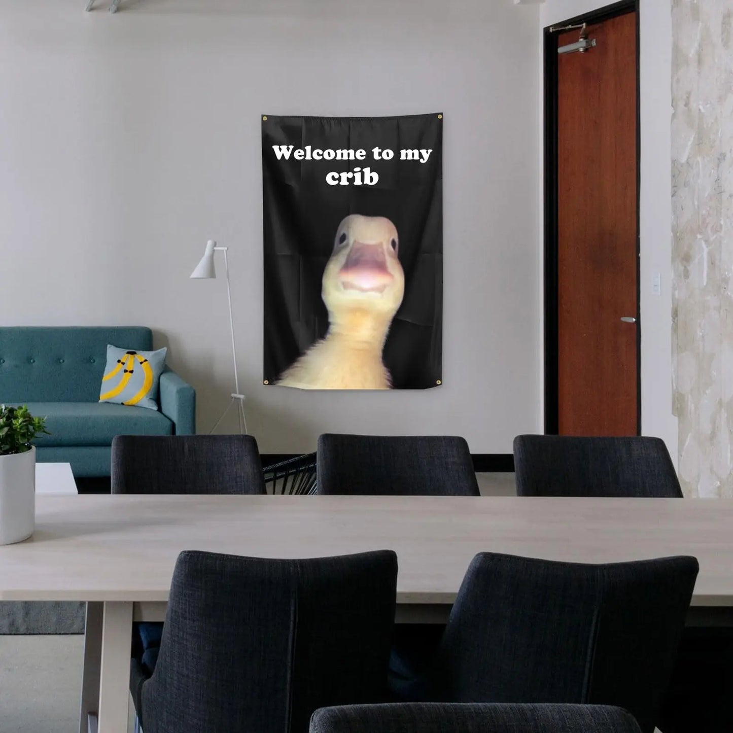Welcome to My Crib Flag 2x3 Feet Funny Flags with 4 Shiny Brass Grommets for Tapestry Dorm Room Home College Decor